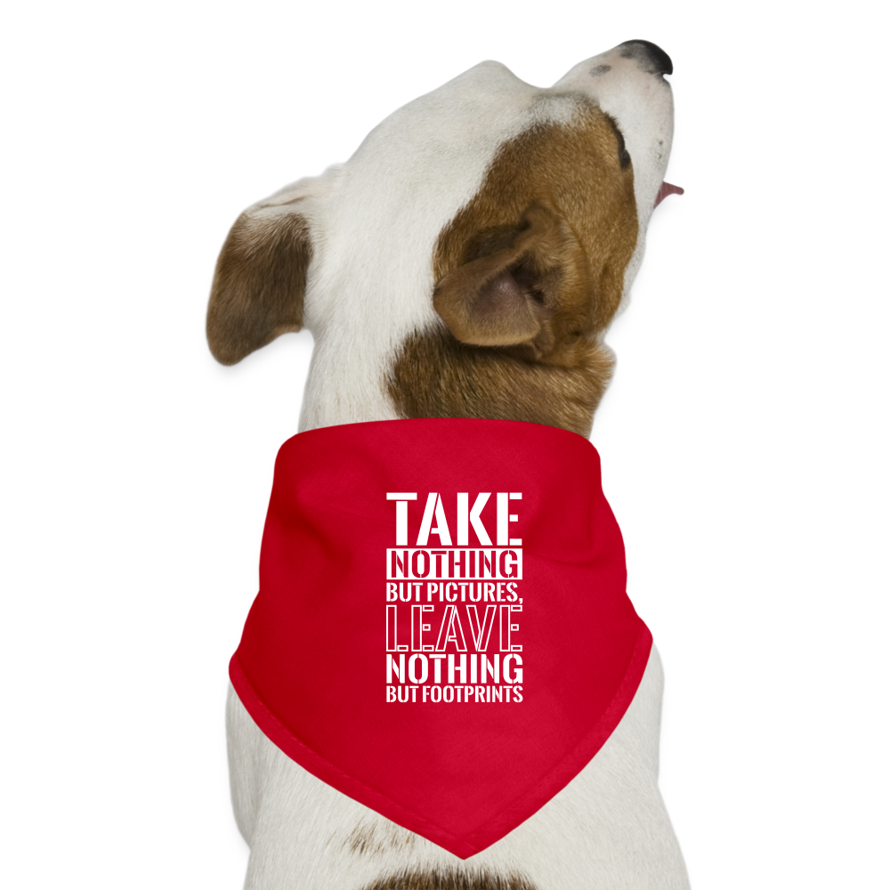 Hunde-Bandana "Take nothing but pictures, leave nothing but footprints" - Rot