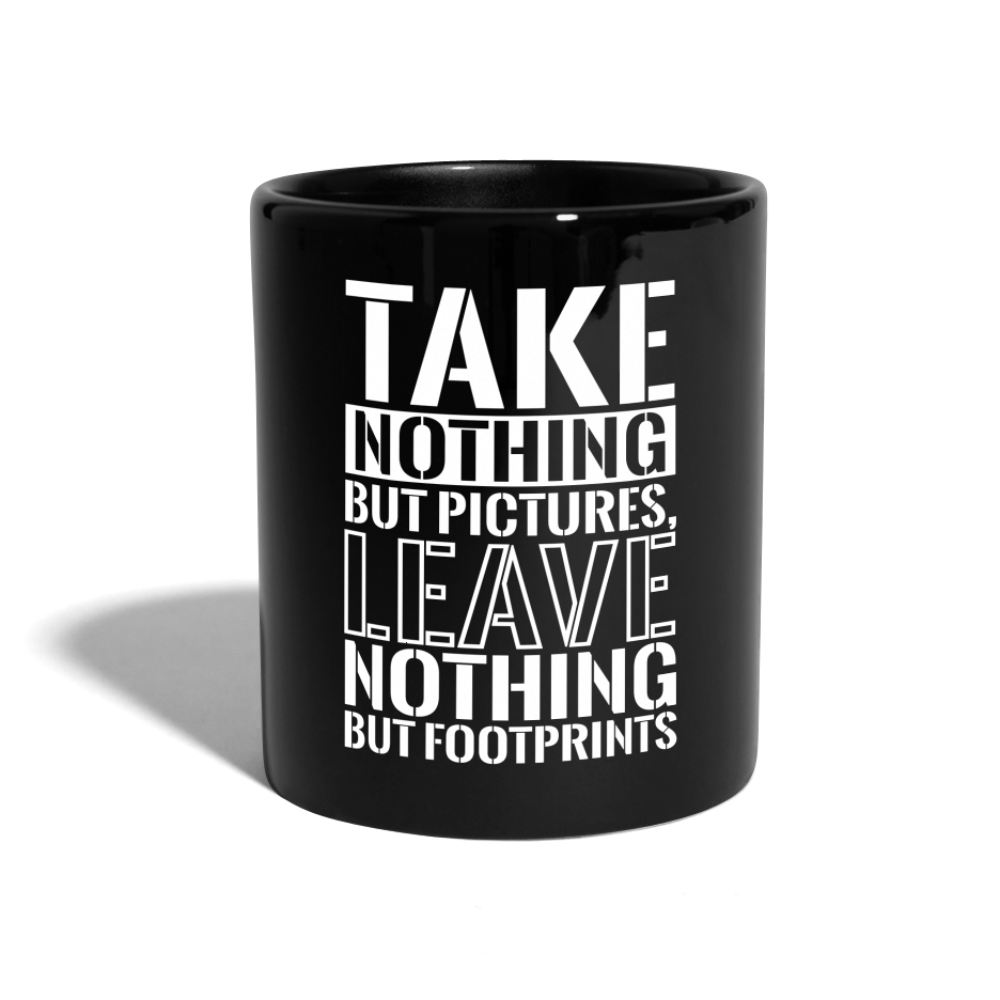 Tasse "Take nothing but pictures, leave nothing but footprints" - Schwarz
