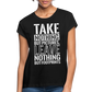 Frauen Oversize T-Shirt "TAKE NOTHING BUT PICTURES, LEAVE NOTHING BUT FOOTPRINTS" - Schwarz